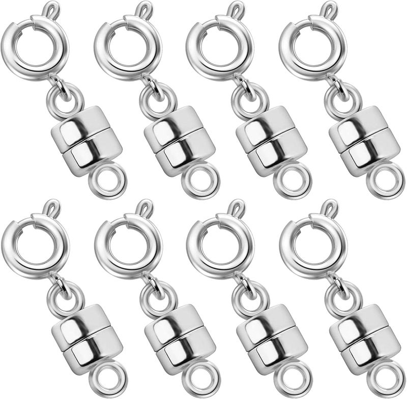 OHINGLT Strong Magnetic Necklace Clasps and Closures, Silver Plated Jewelry Clasps Converters for Bracelet Necklaces Chain - Image 1
